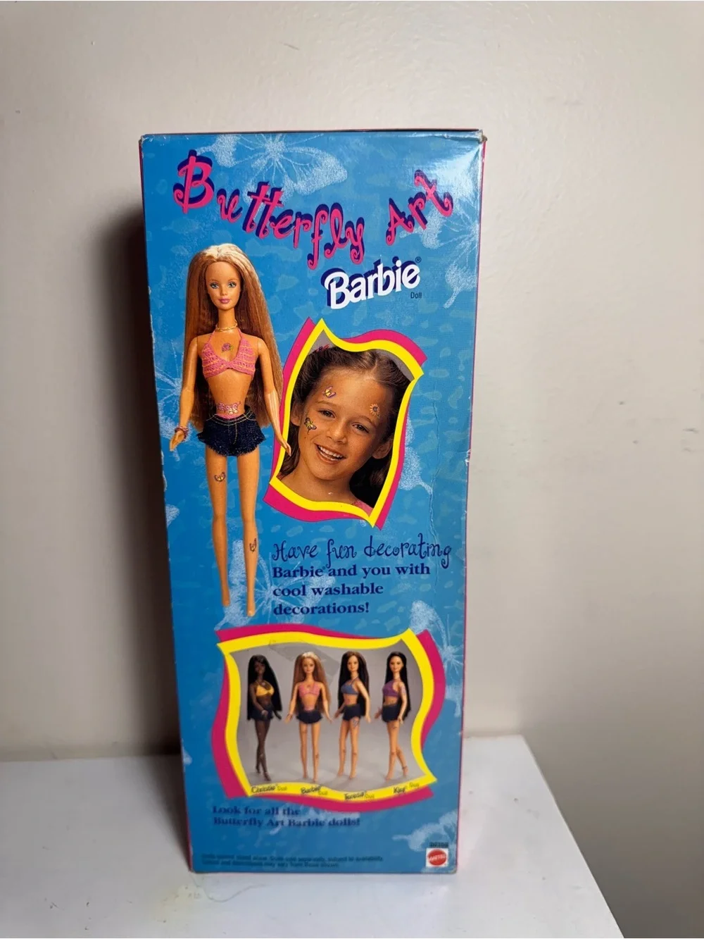 Vintage 1998 BARBIE Doll Summer Butterfly Art TATTOO Mattel New in Box 20359